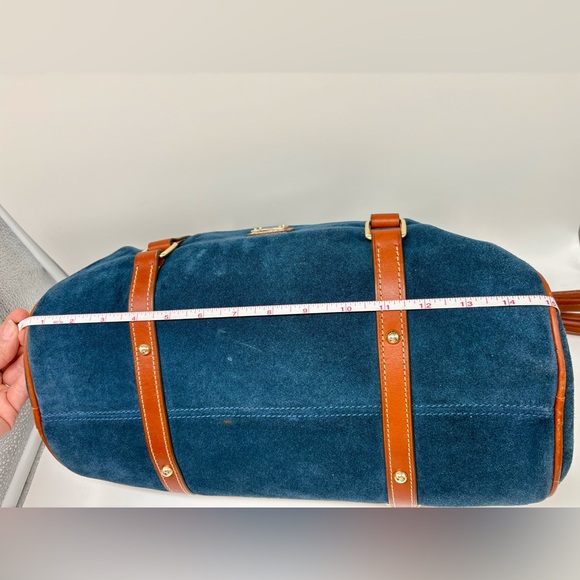 Dooney Bourke RARE Blue Suede Nubuck Satchel in Large - Picture 3 of 9